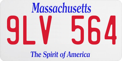 MA license plate 9LV564