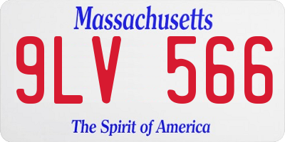 MA license plate 9LV566