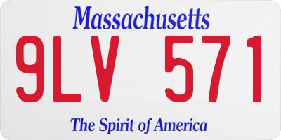 MA license plate 9LV571