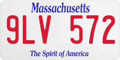 MA license plate 9LV572