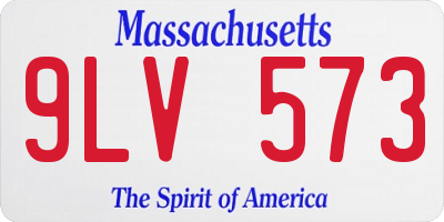 MA license plate 9LV573