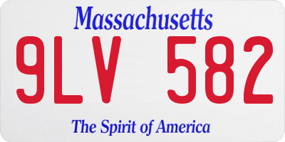 MA license plate 9LV582