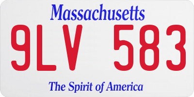 MA license plate 9LV583