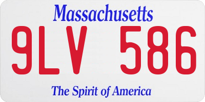 MA license plate 9LV586