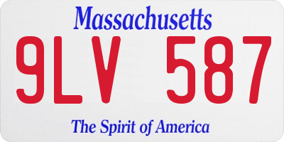 MA license plate 9LV587