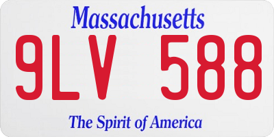 MA license plate 9LV588