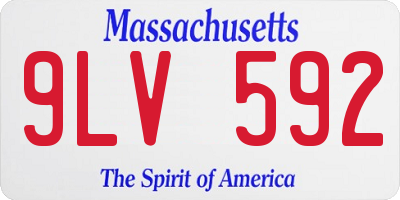 MA license plate 9LV592