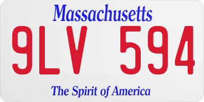 MA license plate 9LV594