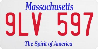 MA license plate 9LV597