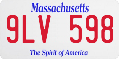MA license plate 9LV598