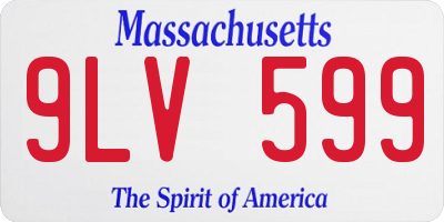 MA license plate 9LV599