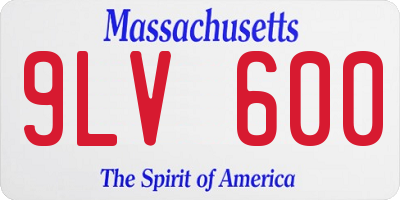 MA license plate 9LV600