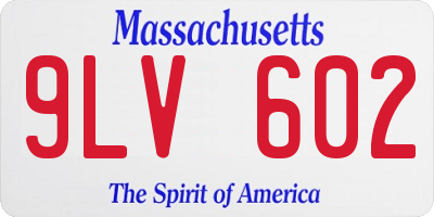 MA license plate 9LV602