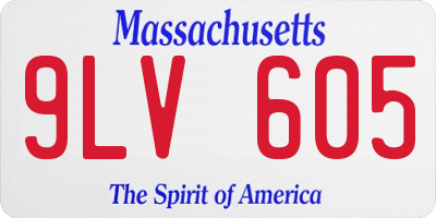 MA license plate 9LV605