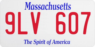 MA license plate 9LV607