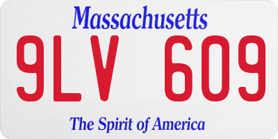 MA license plate 9LV609