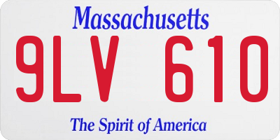 MA license plate 9LV610