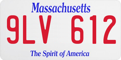 MA license plate 9LV612
