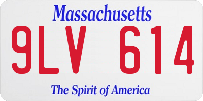 MA license plate 9LV614