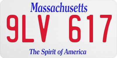 MA license plate 9LV617
