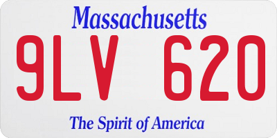 MA license plate 9LV620