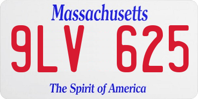 MA license plate 9LV625