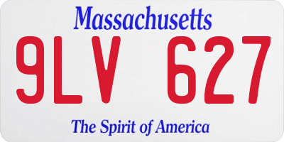 MA license plate 9LV627