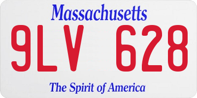 MA license plate 9LV628