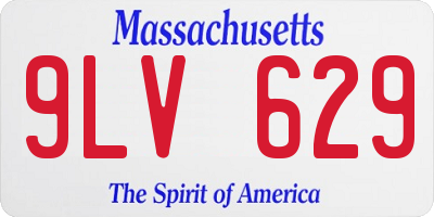 MA license plate 9LV629