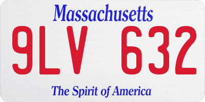 MA license plate 9LV632