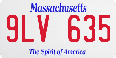 MA license plate 9LV635