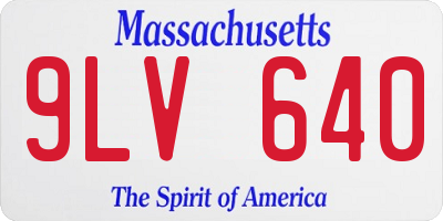 MA license plate 9LV640