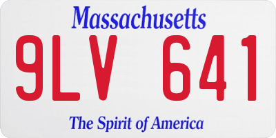 MA license plate 9LV641