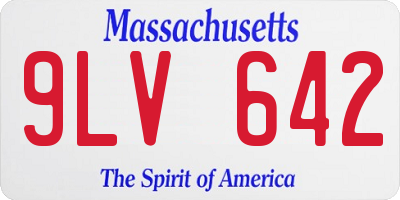MA license plate 9LV642