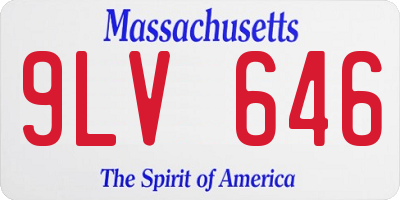 MA license plate 9LV646
