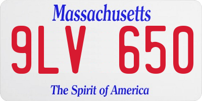 MA license plate 9LV650