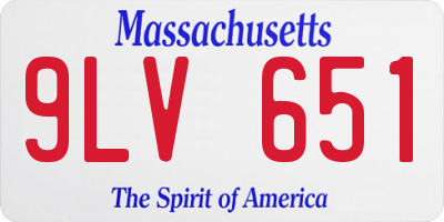 MA license plate 9LV651