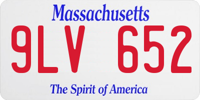 MA license plate 9LV652