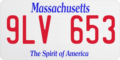 MA license plate 9LV653