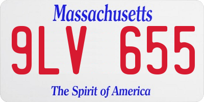 MA license plate 9LV655