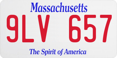 MA license plate 9LV657