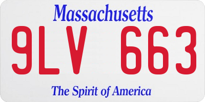 MA license plate 9LV663