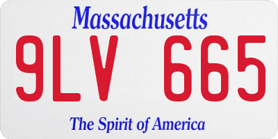 MA license plate 9LV665
