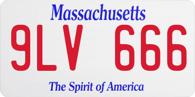 MA license plate 9LV666