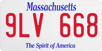 MA license plate 9LV668