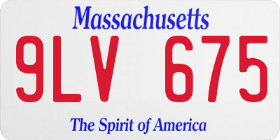 MA license plate 9LV675