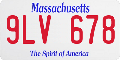 MA license plate 9LV678