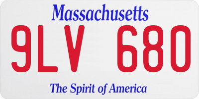 MA license plate 9LV680
