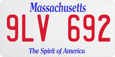 MA license plate 9LV692