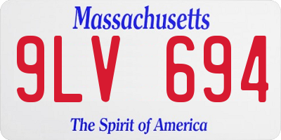 MA license plate 9LV694